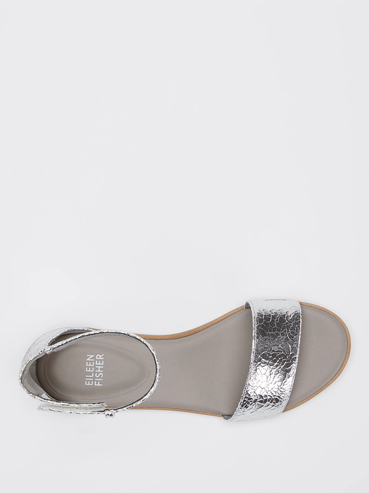 Razz Metallic Leather Ankle-Strap Sandal