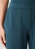 Cotton Blend Ponte Wide-Leg Pant