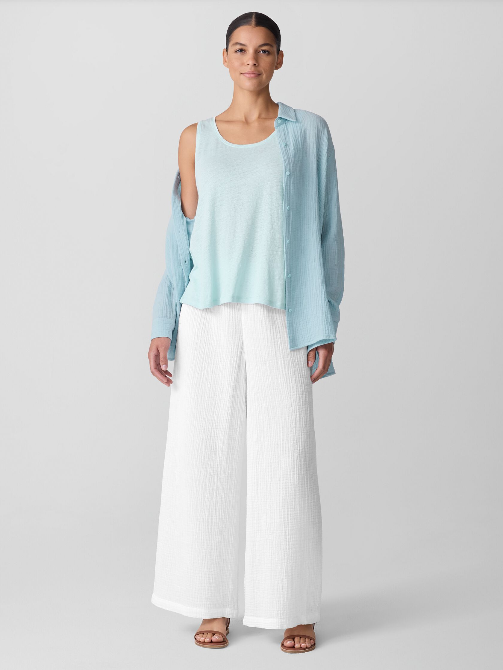 Organic Linen Jersey Scoop Neck Tank