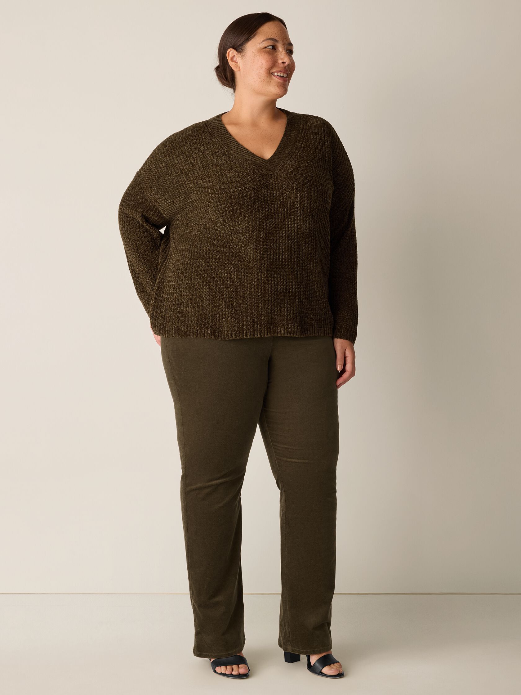 Chenille Blend V-Neck Top