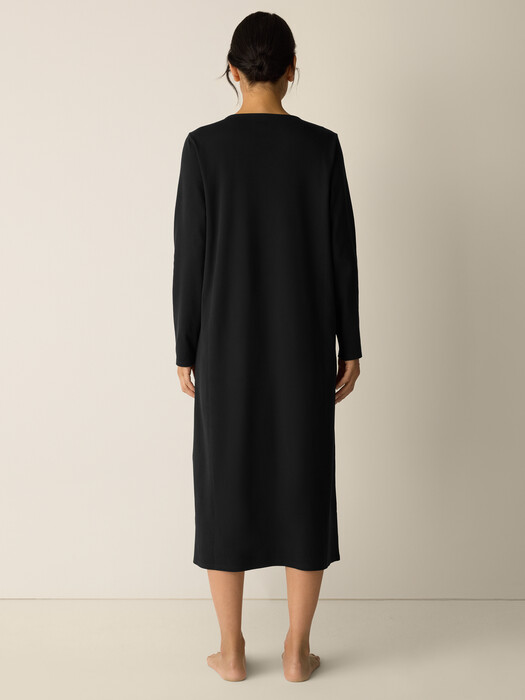 Organic Cotton Interlock V-Neck Sleep Dress