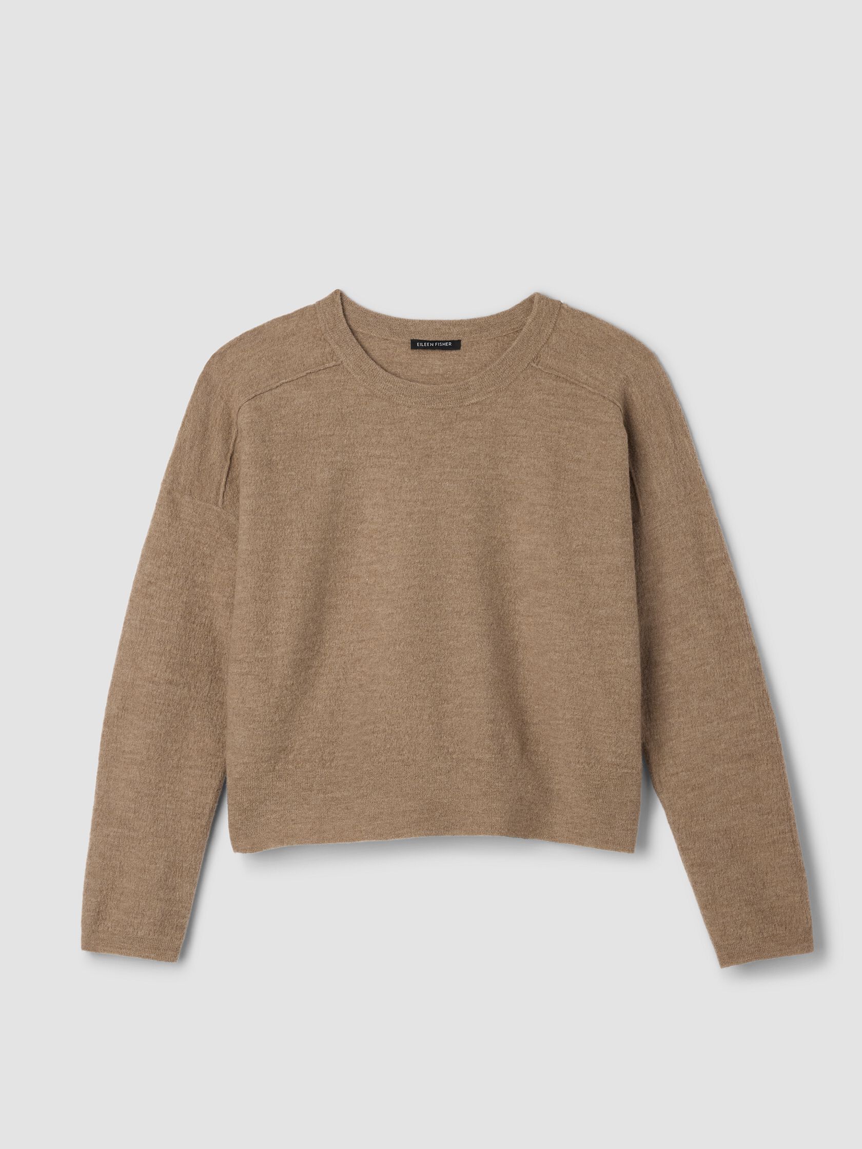 Fine Felted Wool Crew Neck Short Top in Regenerative Wool