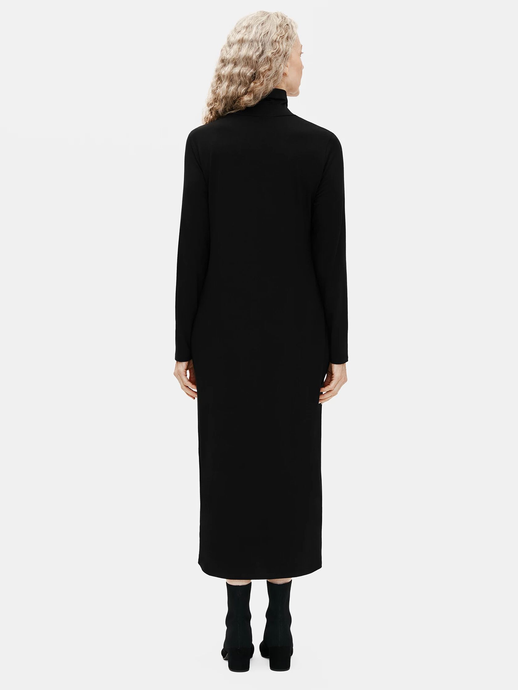 Viscose Jersey Scrunch Neck Dress