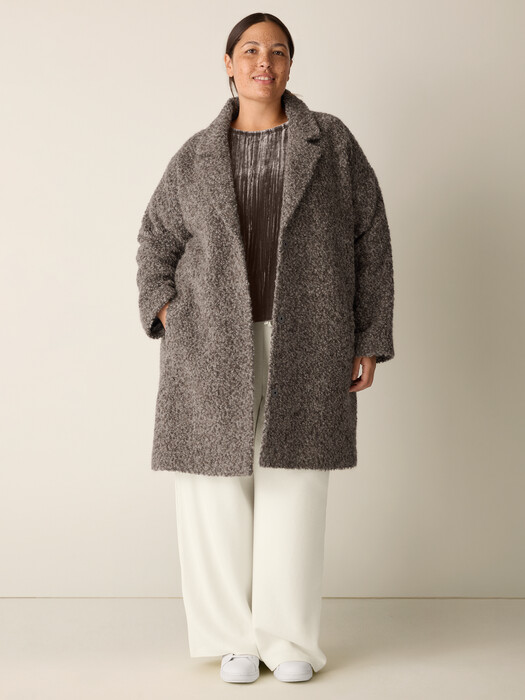 Curly Alpaca Notch Collar Coat