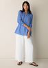 Striped Organic Cotton Gauze Classic Collar Shirt
