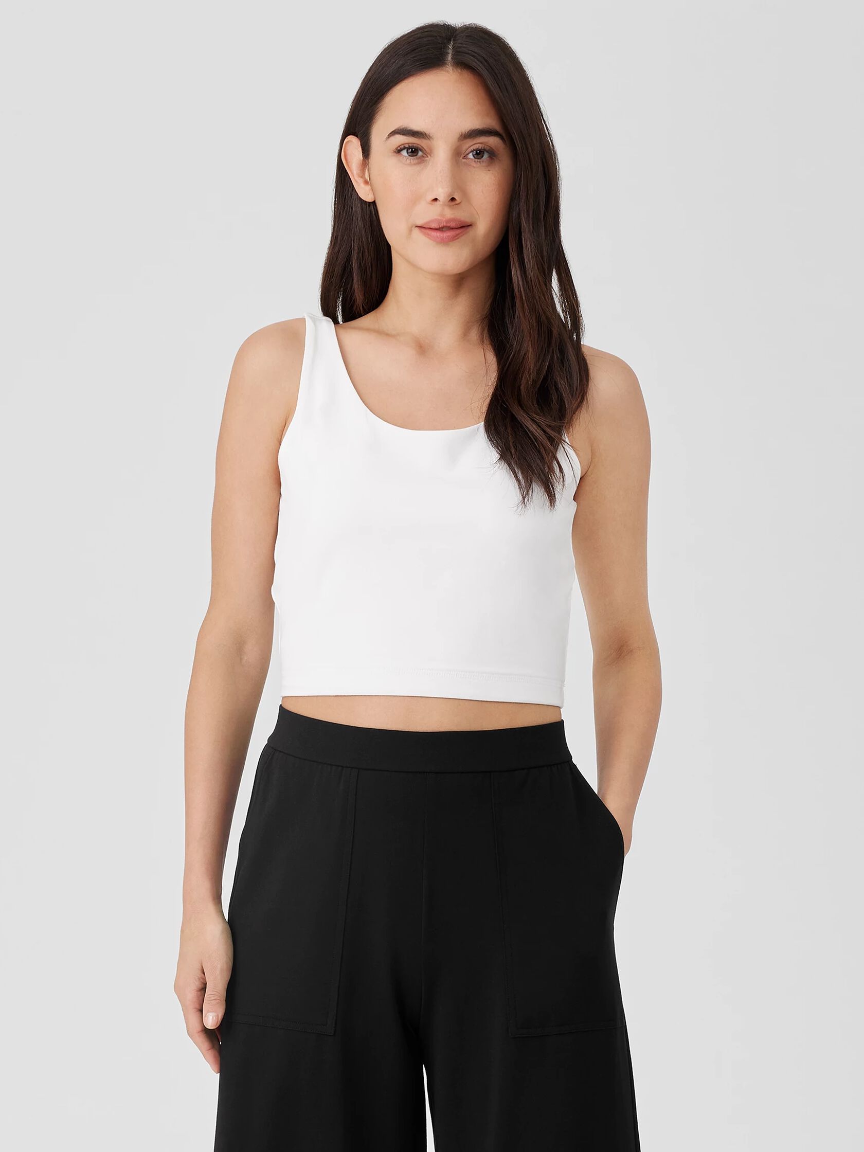 Pima Cotton Stretch Jersey Cropped Tank