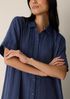 Striped Organic Cotton Gauze Shirtdress
