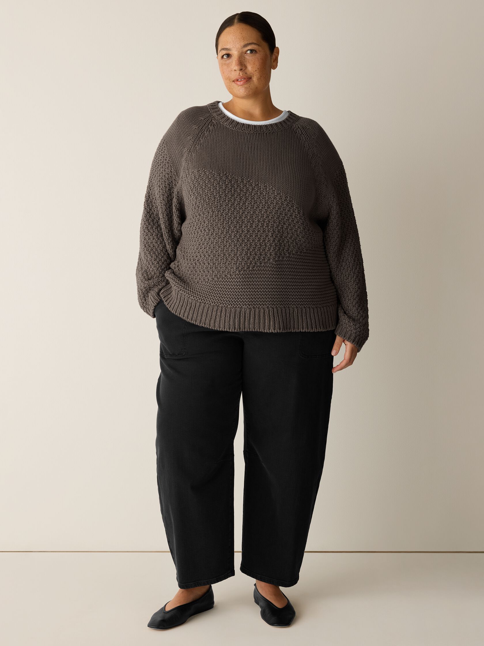 Peruvian Organic Cotton Cord Crew Neck Top