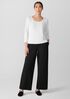 Stretch Jersey Knit Scoop Neck Top