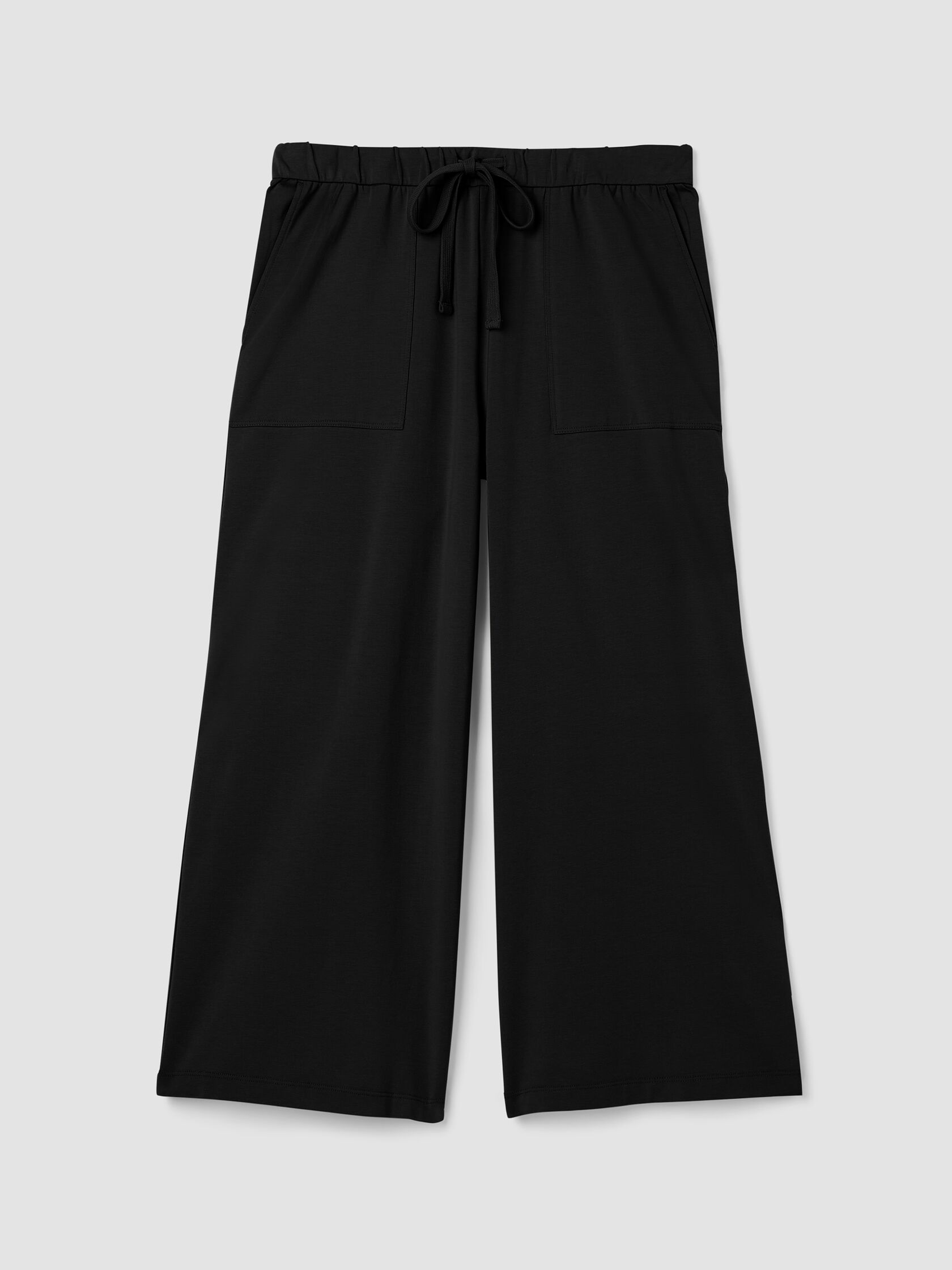 Pima Cotton Stretch Jersey Wide-Leg Pant