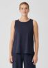 Stretch Jersey Knit Jewel Neck Tank