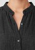 Puckered Organic Linen Mandarin Collar Long Shirt
