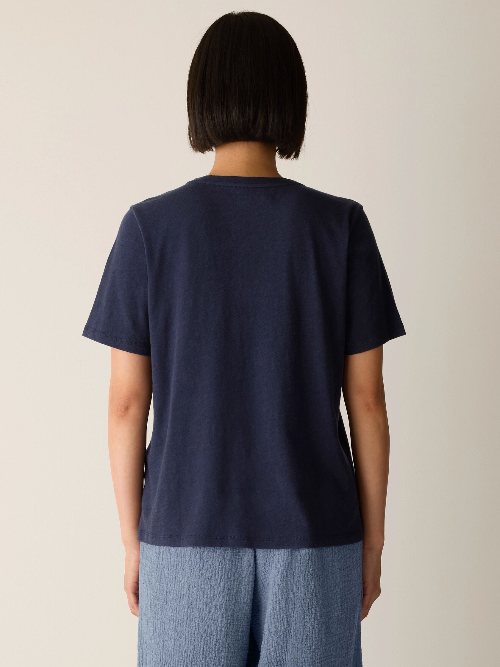 Organic Cotton Slubby Jersey V-Neck Tee