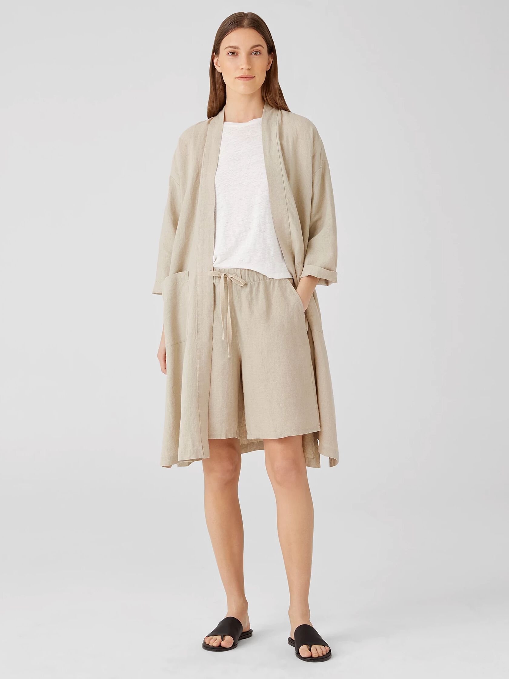 Organic Linen Belted Jacket