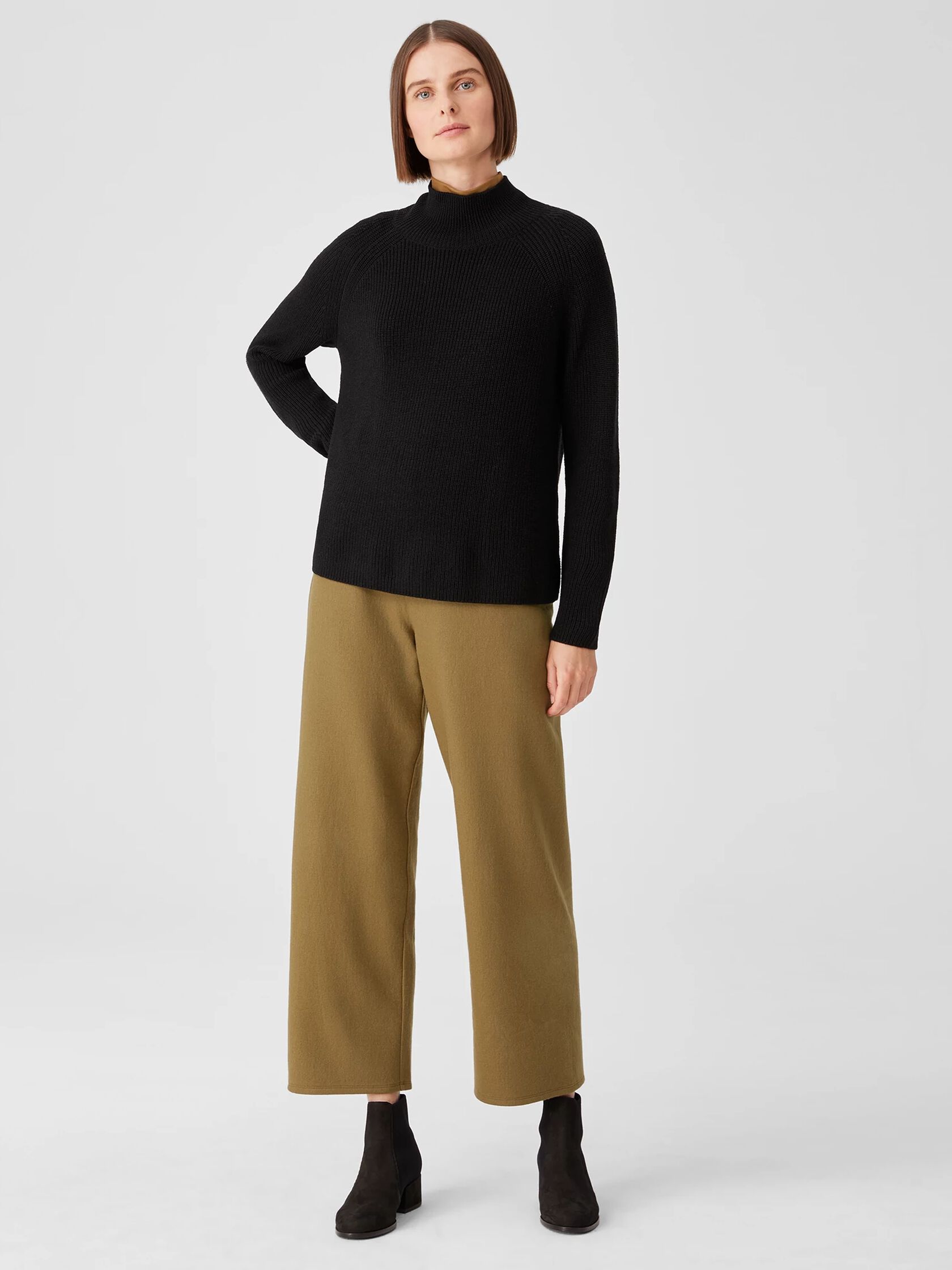 Boiled Wool Jersey Straight Pant