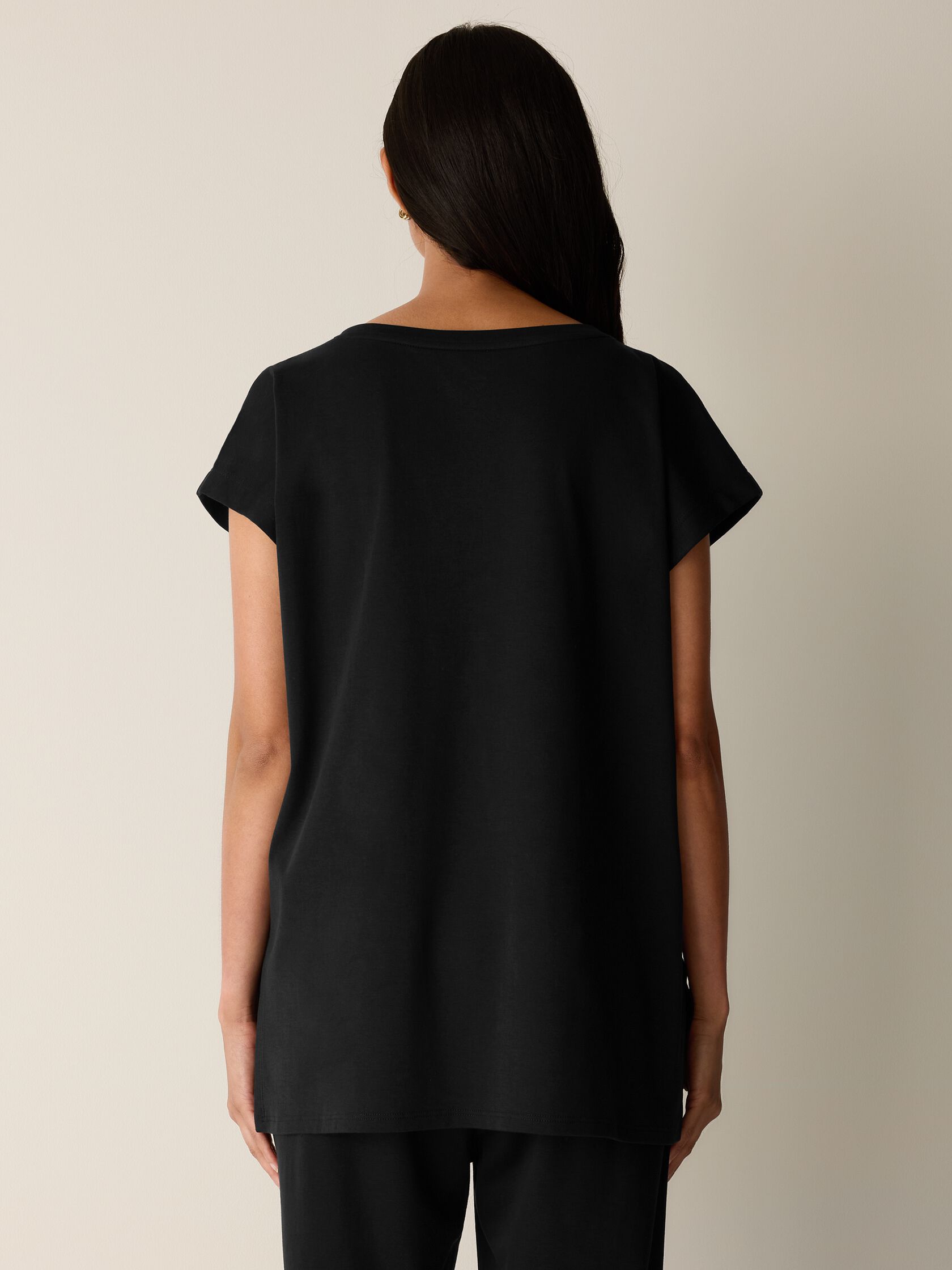 Organic Cotton Interlock Jewel Neck Sleep Tee