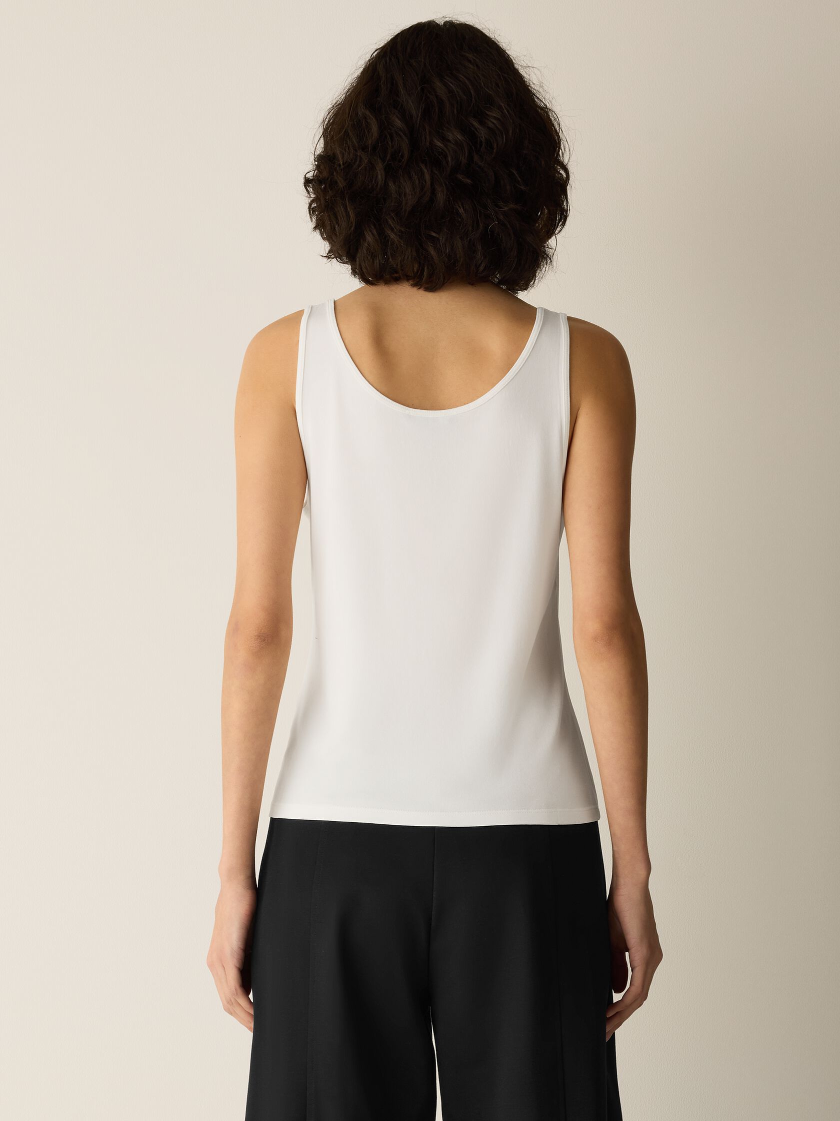 Stretch Silk Jersey Scoop Neck Tank