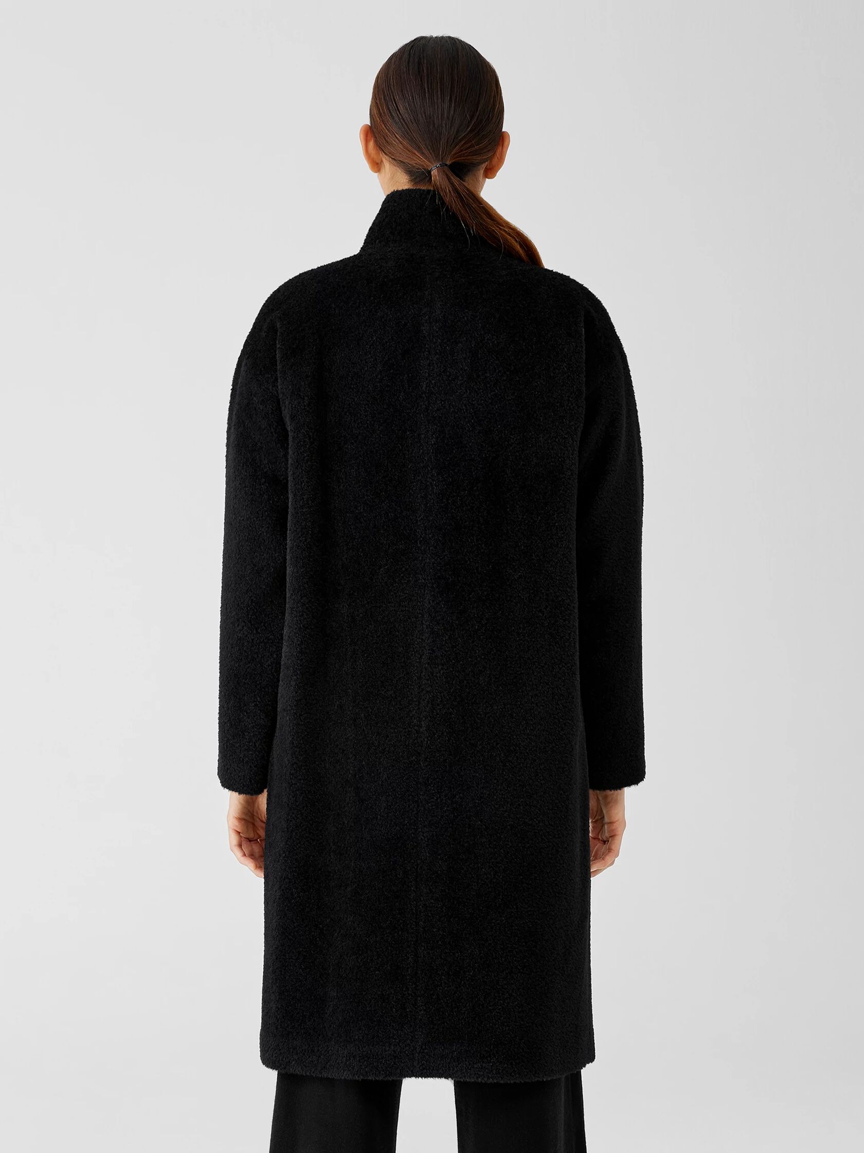 Sheared Suri Alpaca Stand Collar Coat