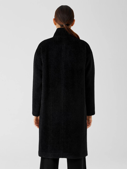 Sheared Suri Alpaca Stand Collar Coat