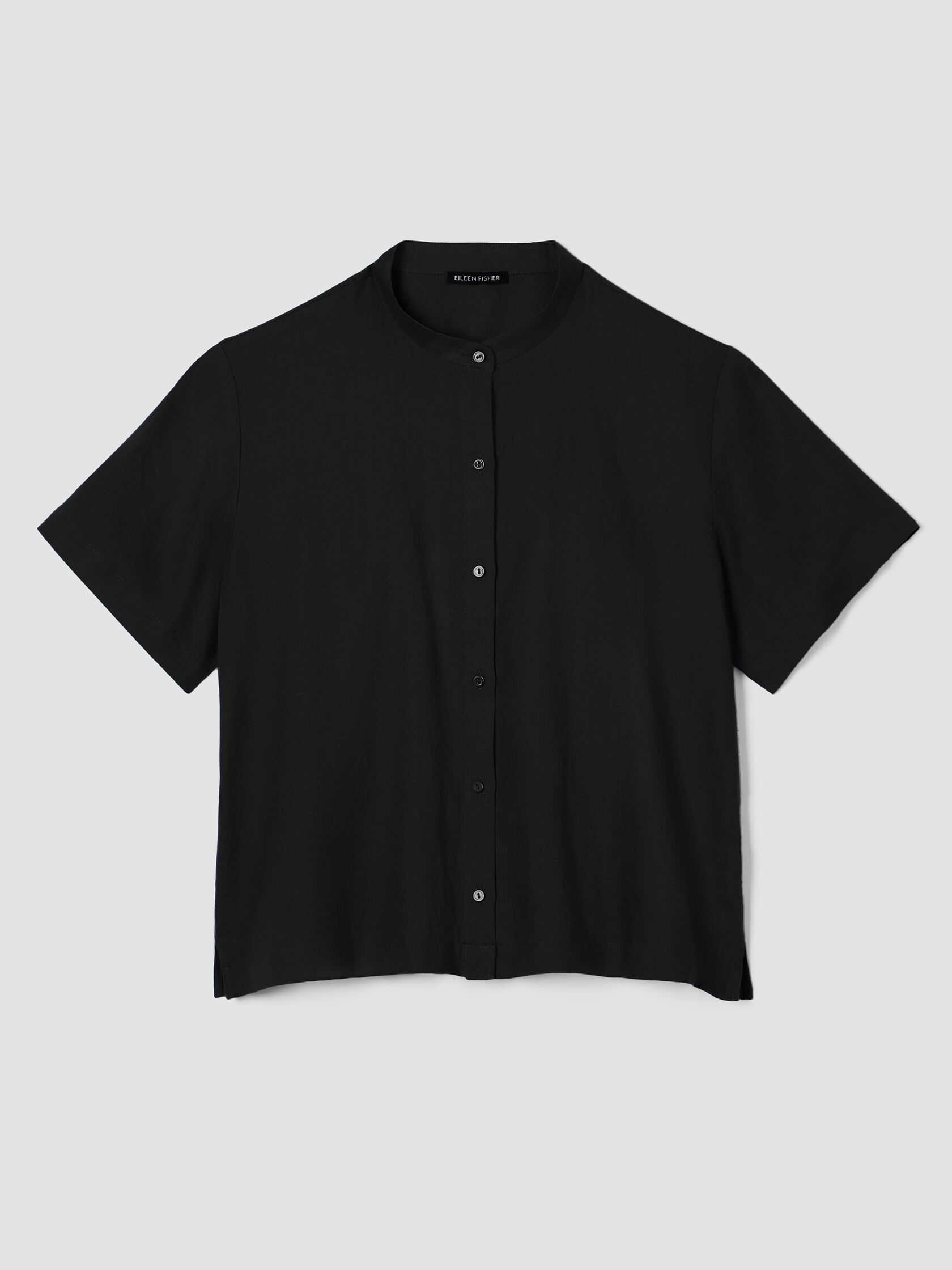 Organic Handkerchief Linen Band Collar Shirt