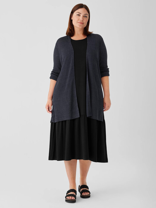 Organic Linen Délavé Rib Long Cardigan