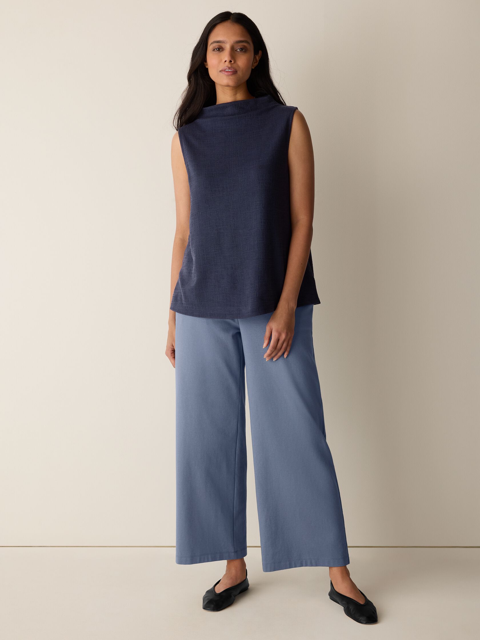 Cross Hatch Stretch Jersey Funnel Neck Tank