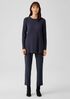 Stretch Jersey Knit Crew Neck Long Top