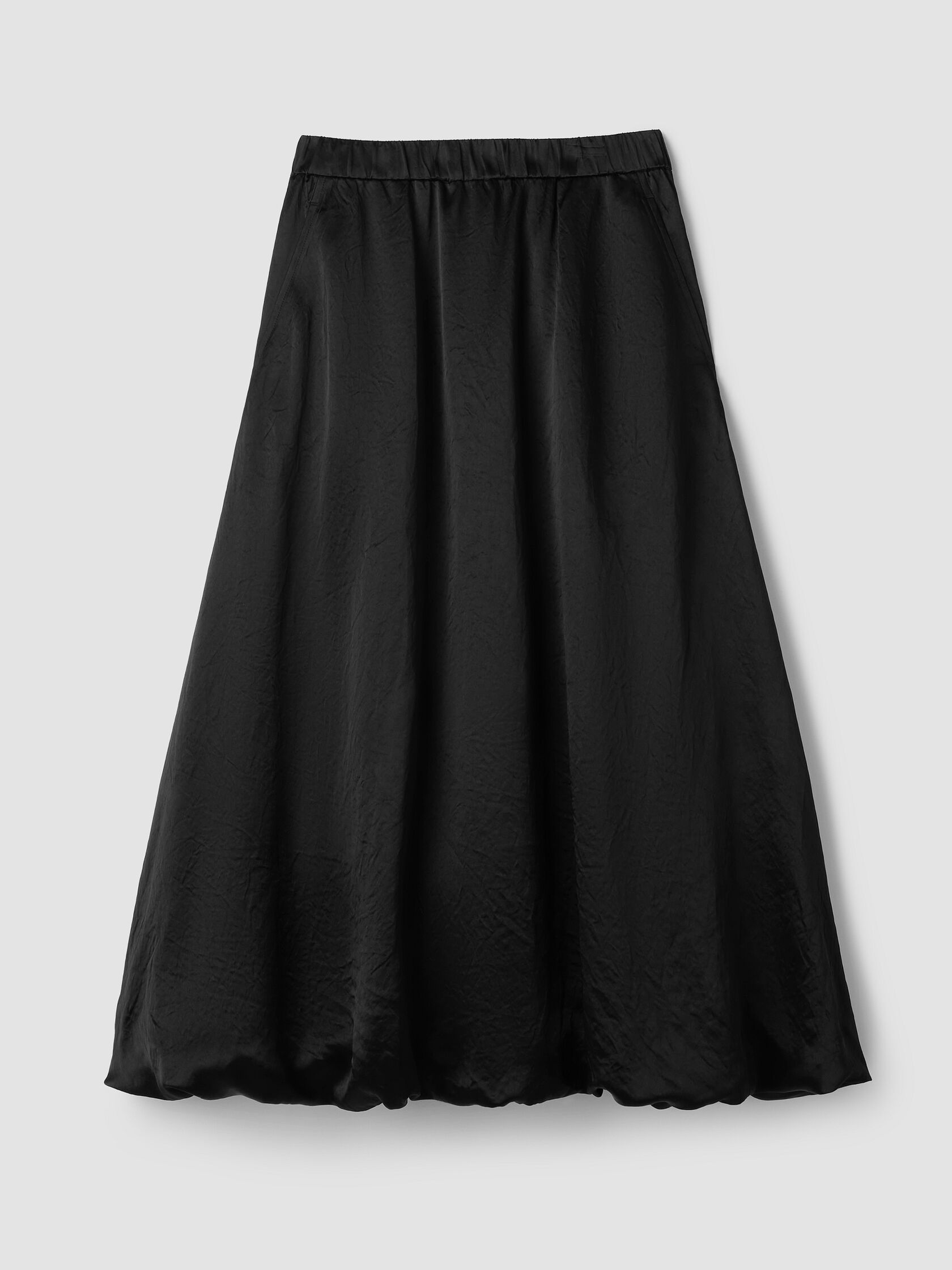 Textured Satin Bubble Hem Skirt