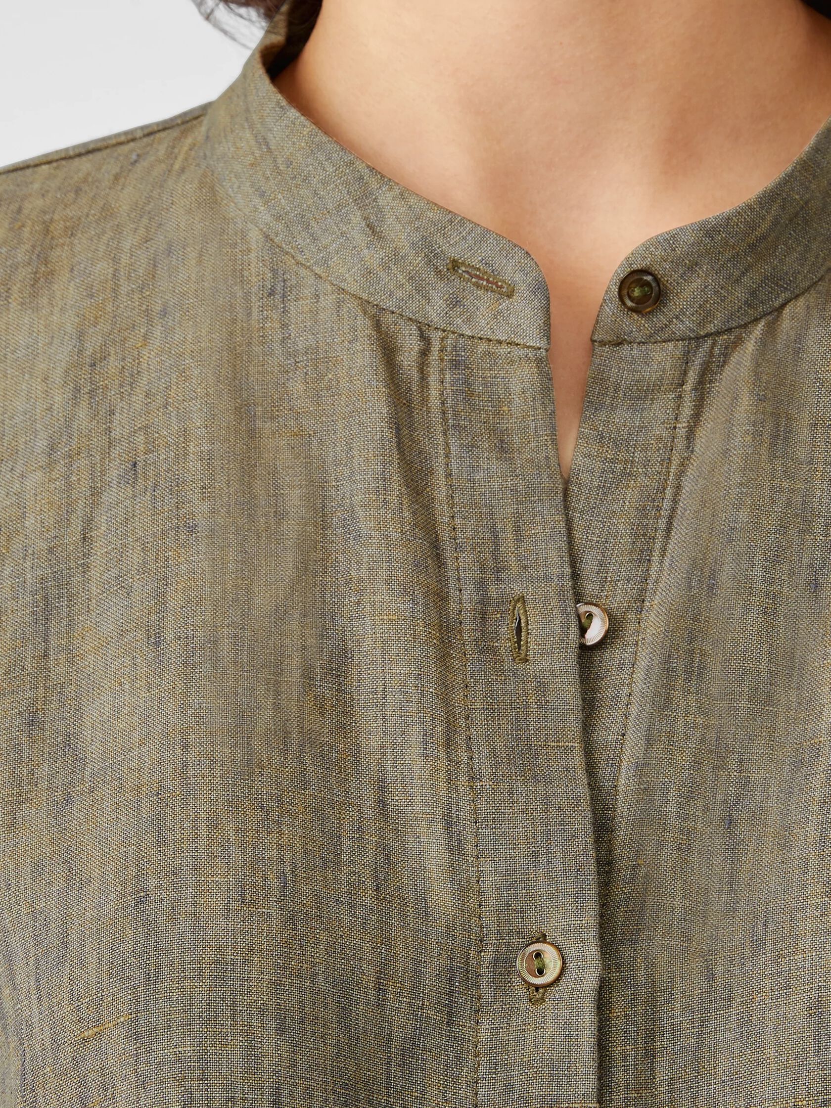 Washed Organic Linen Delave Shirt