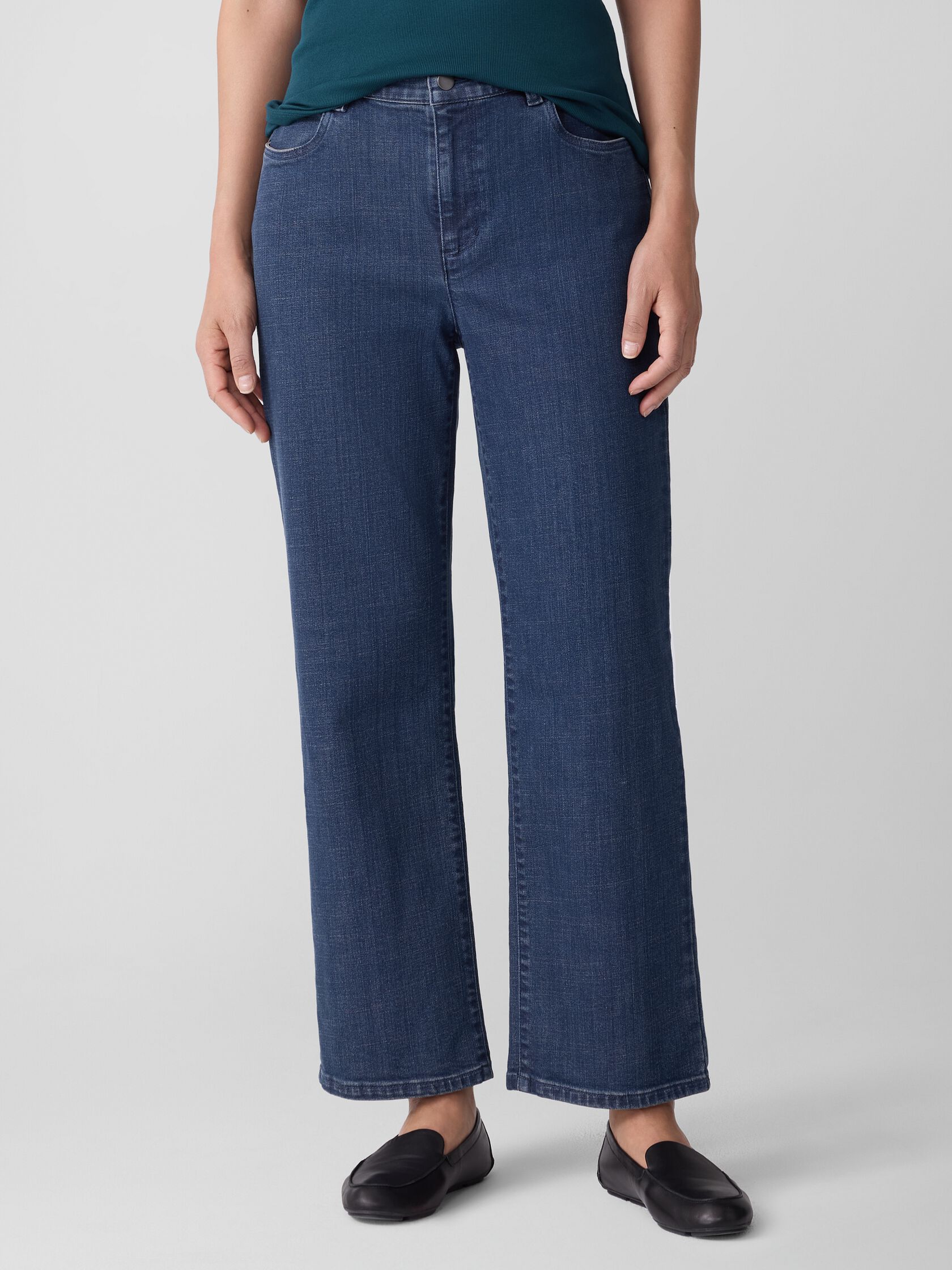 Cotton Stretch Denim Straight Jean