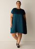 Textured Satin Round Neck Dress