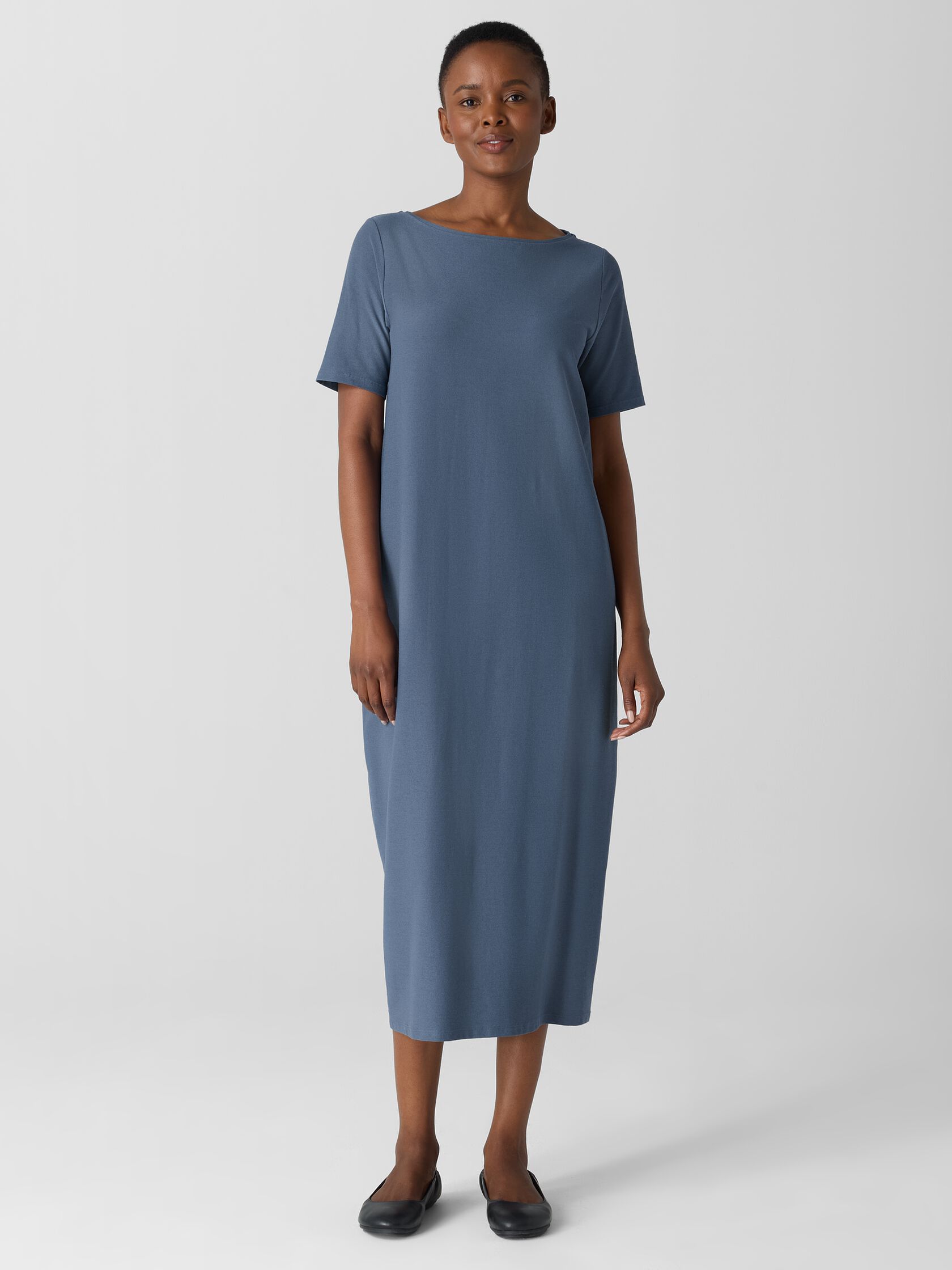 Washable Stretch Crepe Oval Dress