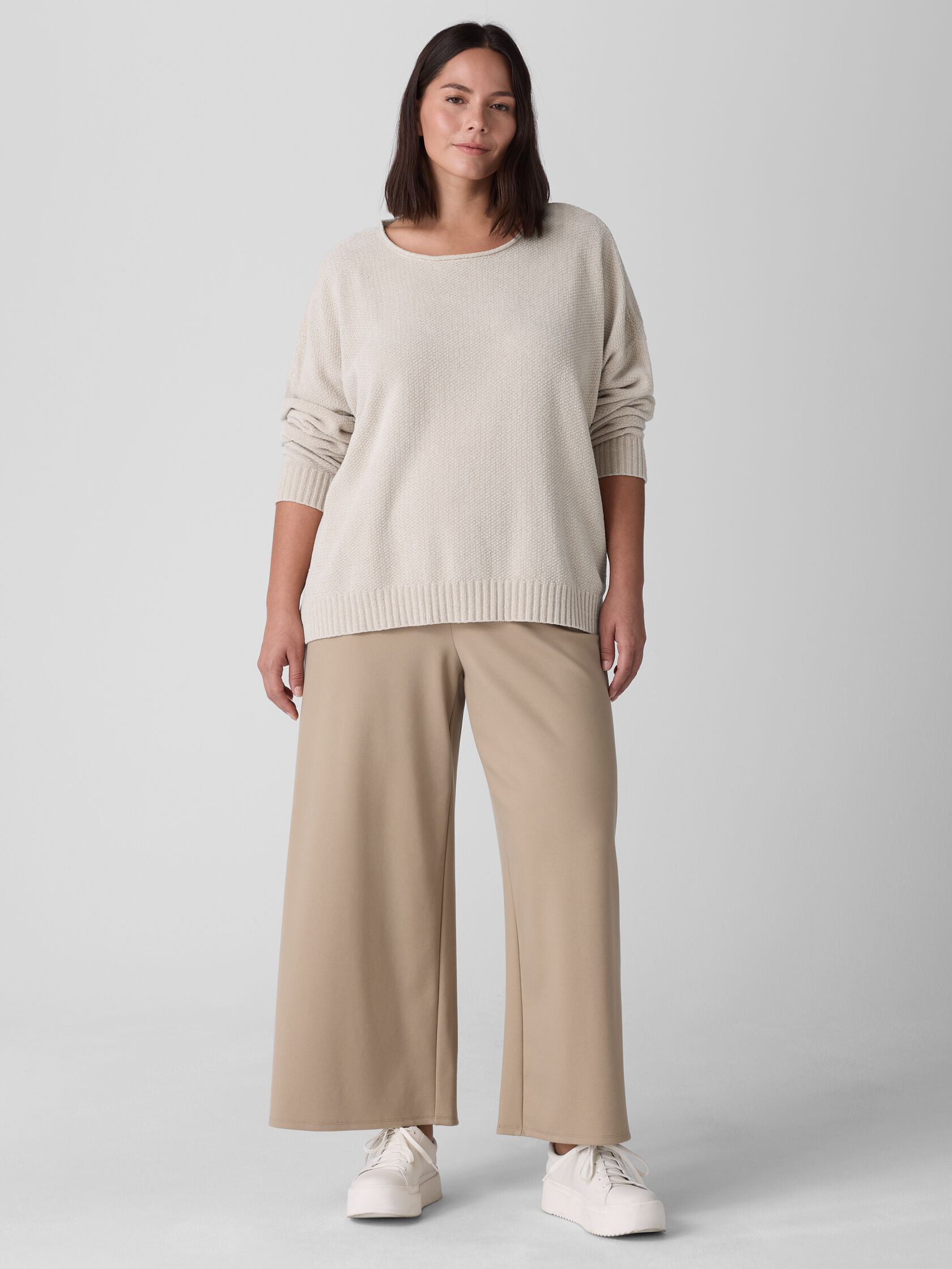 Organic Cotton Chenille Jewel Neck Top