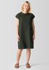 Organic Cotton Ripple Mock Neck Dress