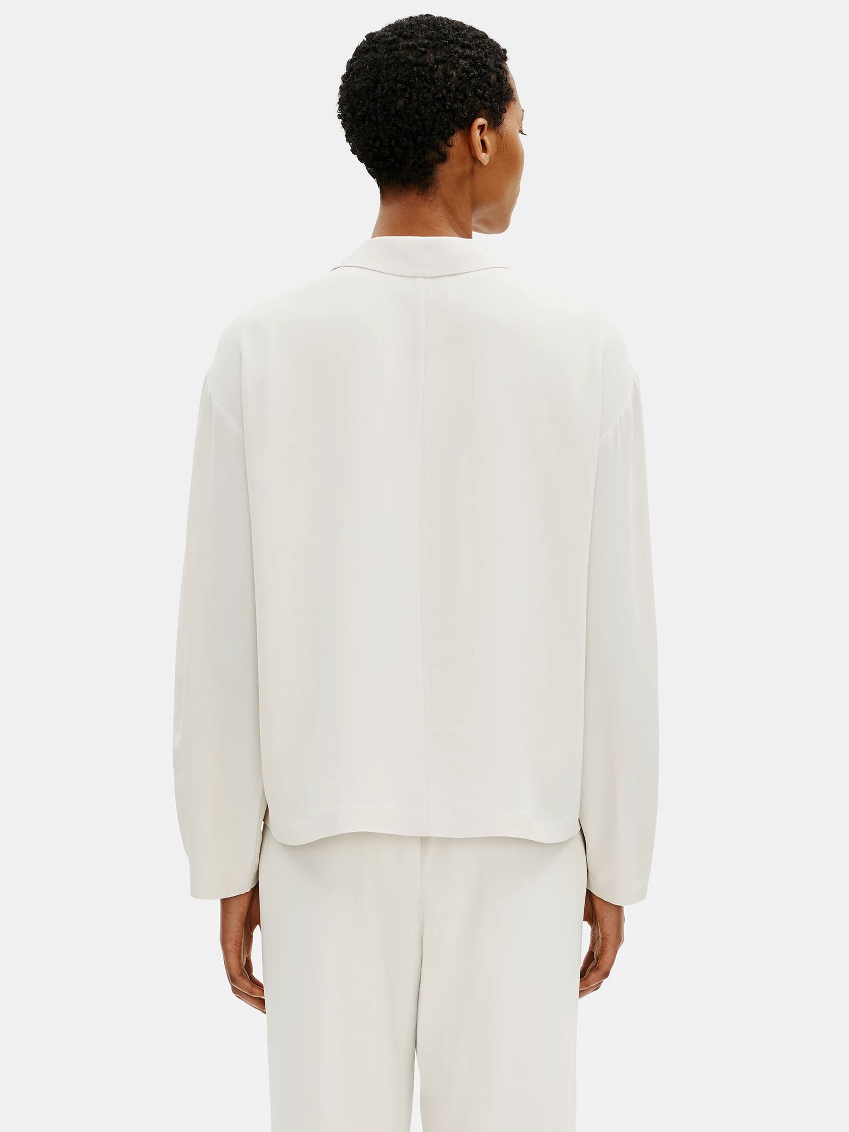 Textured Crepe Notch Collar Jacket
