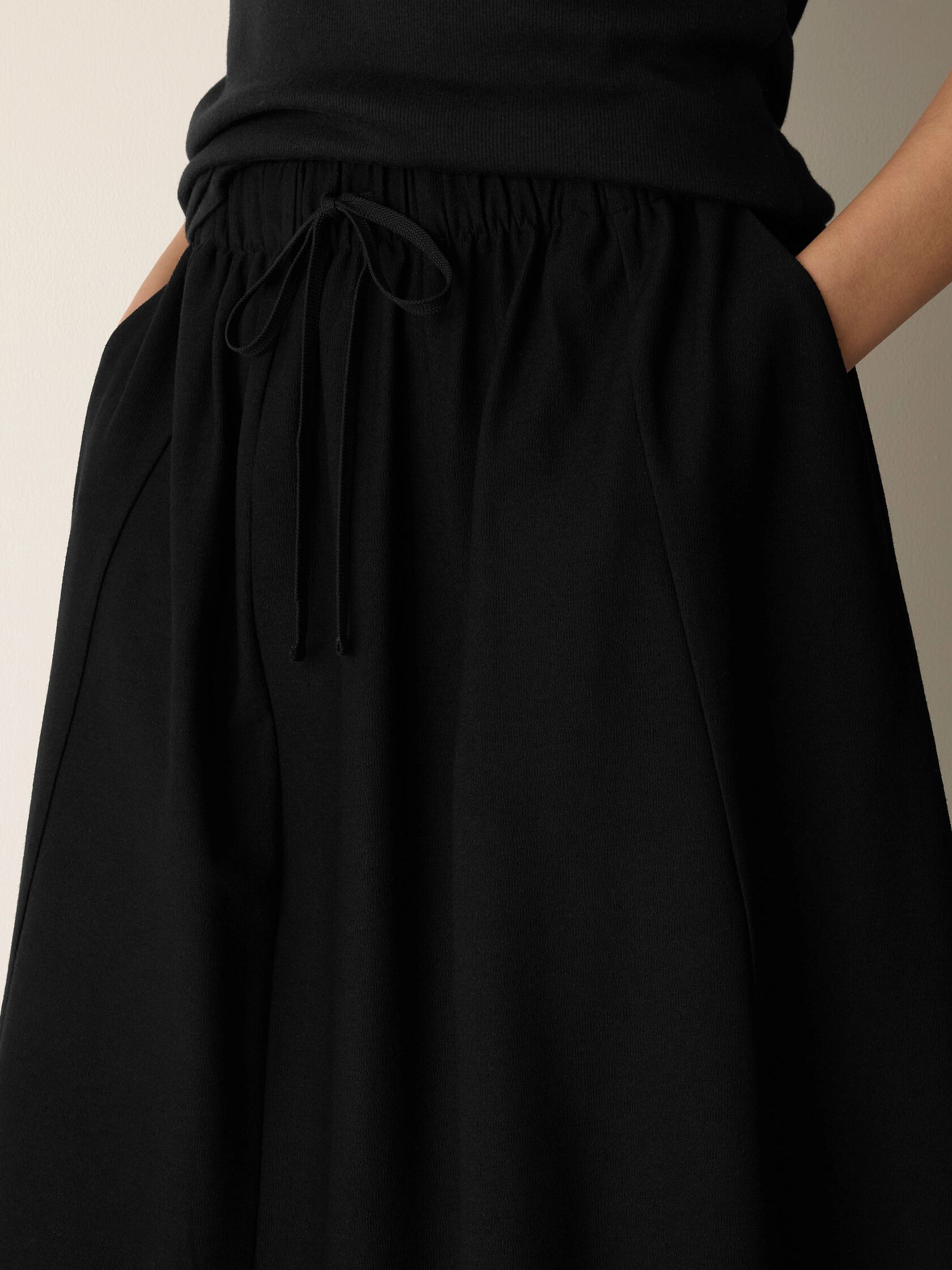 Resewn Washable Stretch Crepe A-Line Skirt