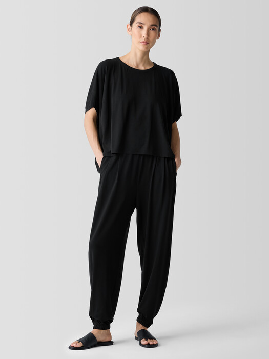 Stretch Jersey Knit Lantern Jogger Pant