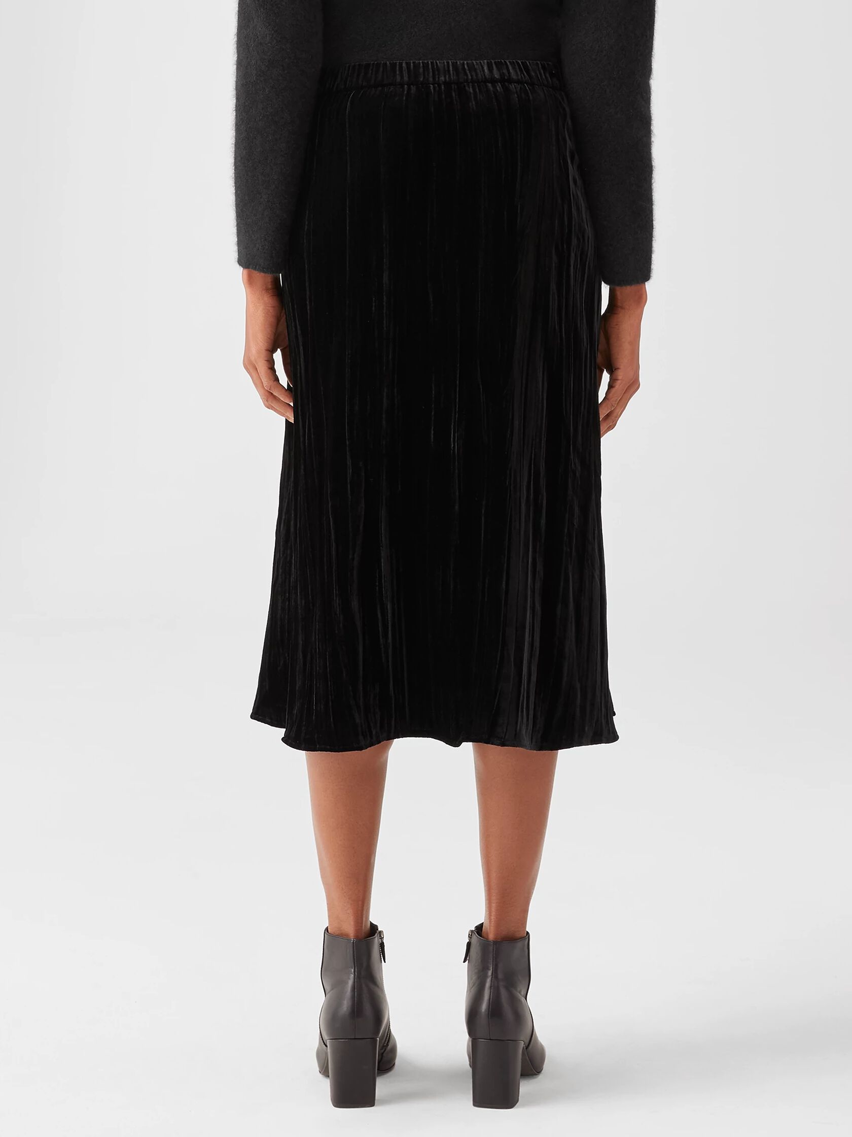 Crushed Velvet A-Line Skirt | EILEEN FISHER