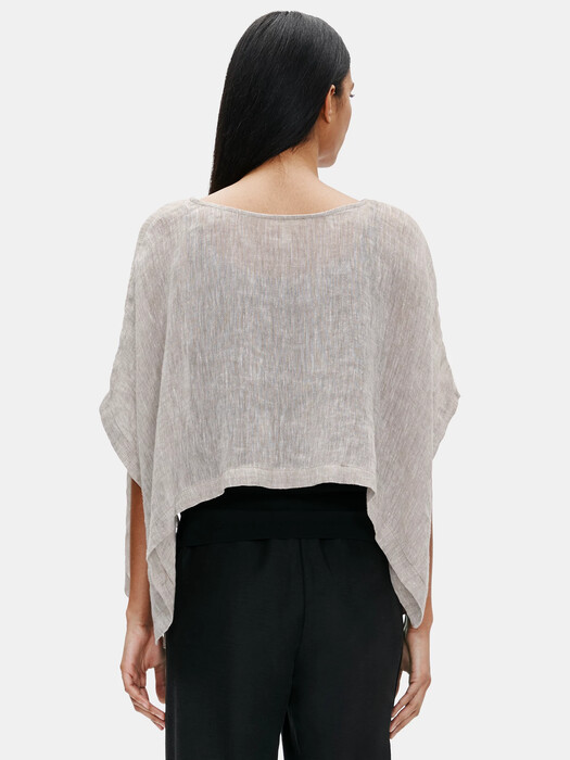 Organic Linen Gauze Cropped Poncho