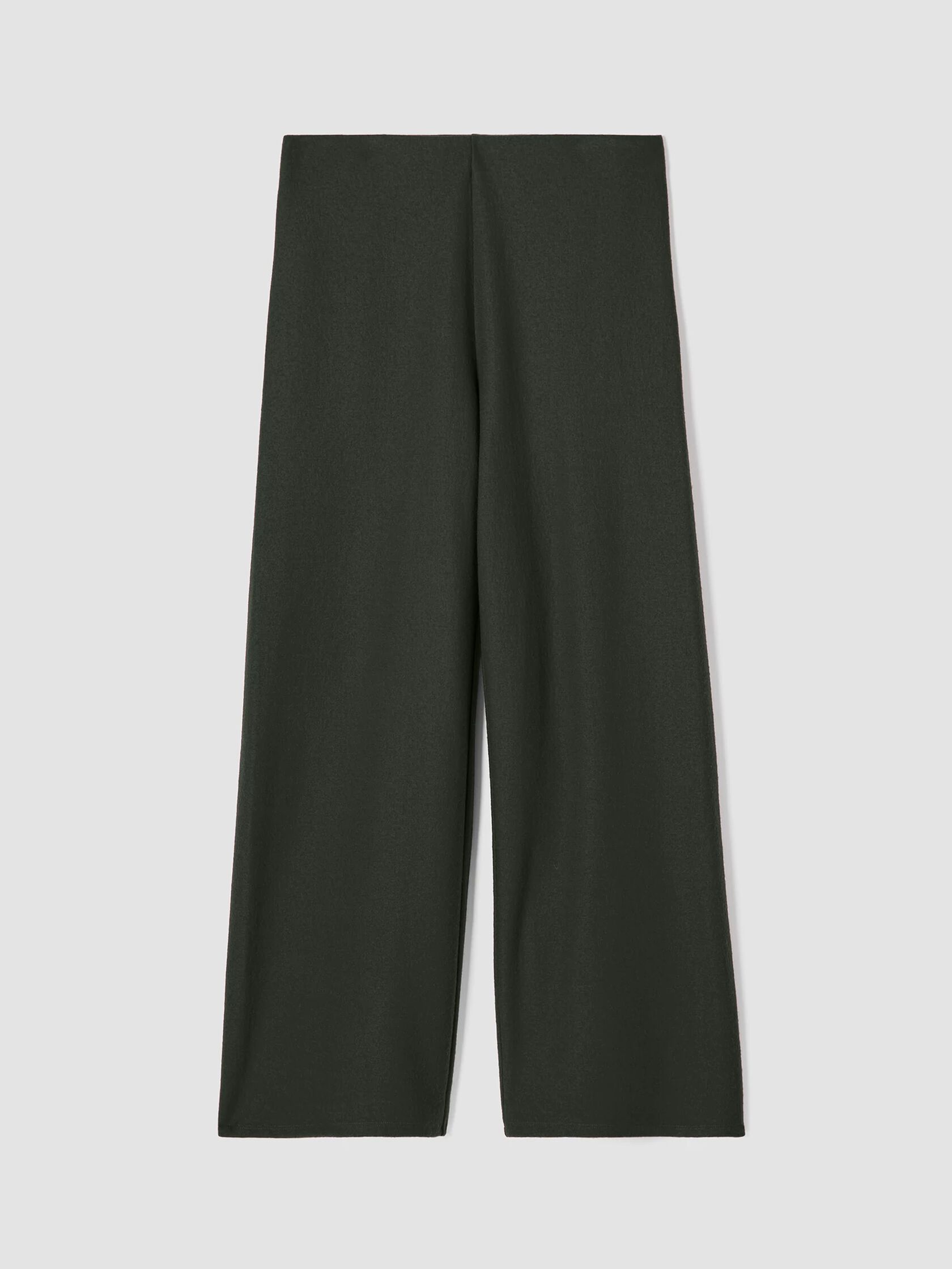 Boiled Wool Jersey Wide-Leg Pant