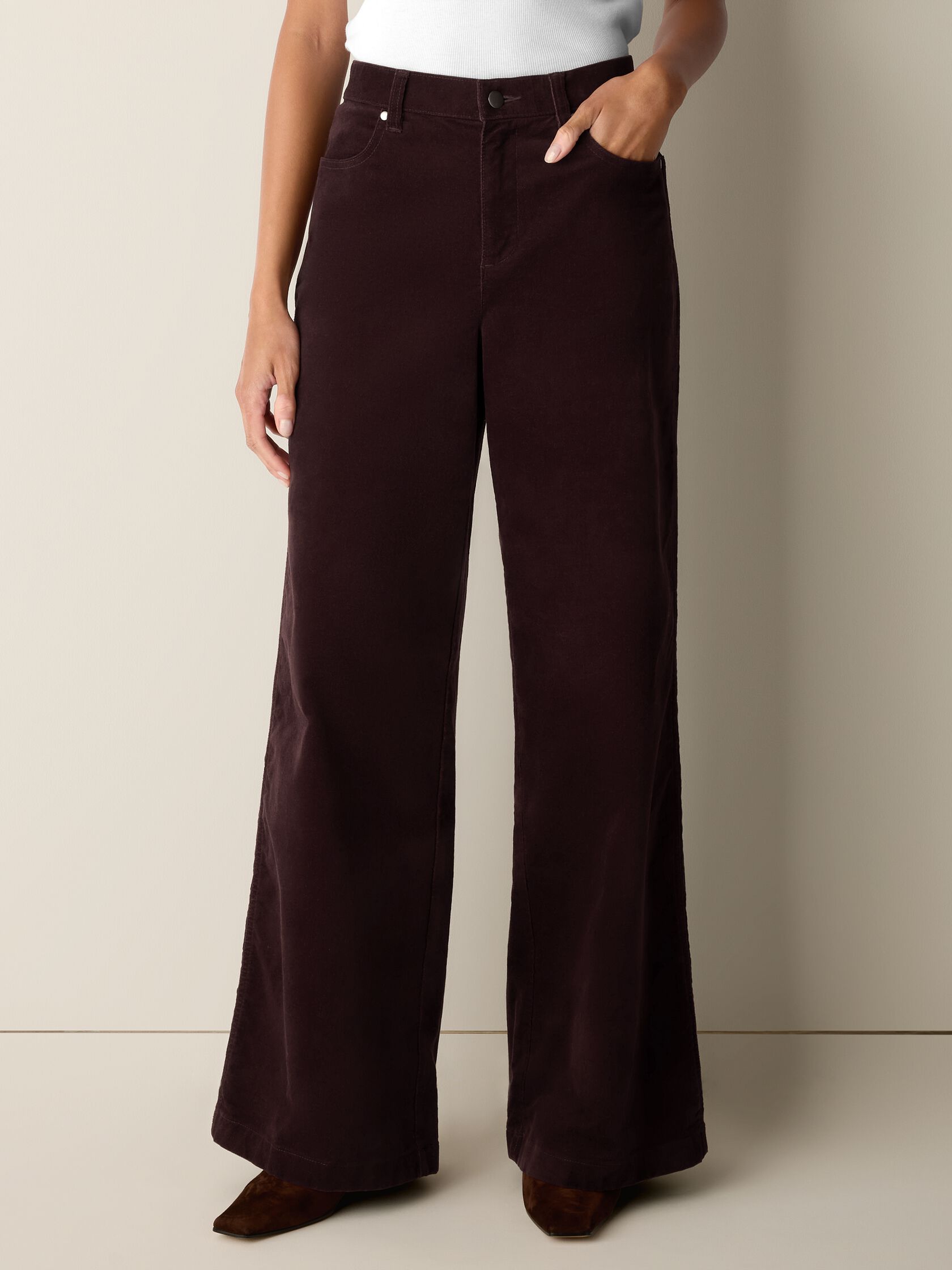Brushed Organic Cotton Wide-Leg Pant