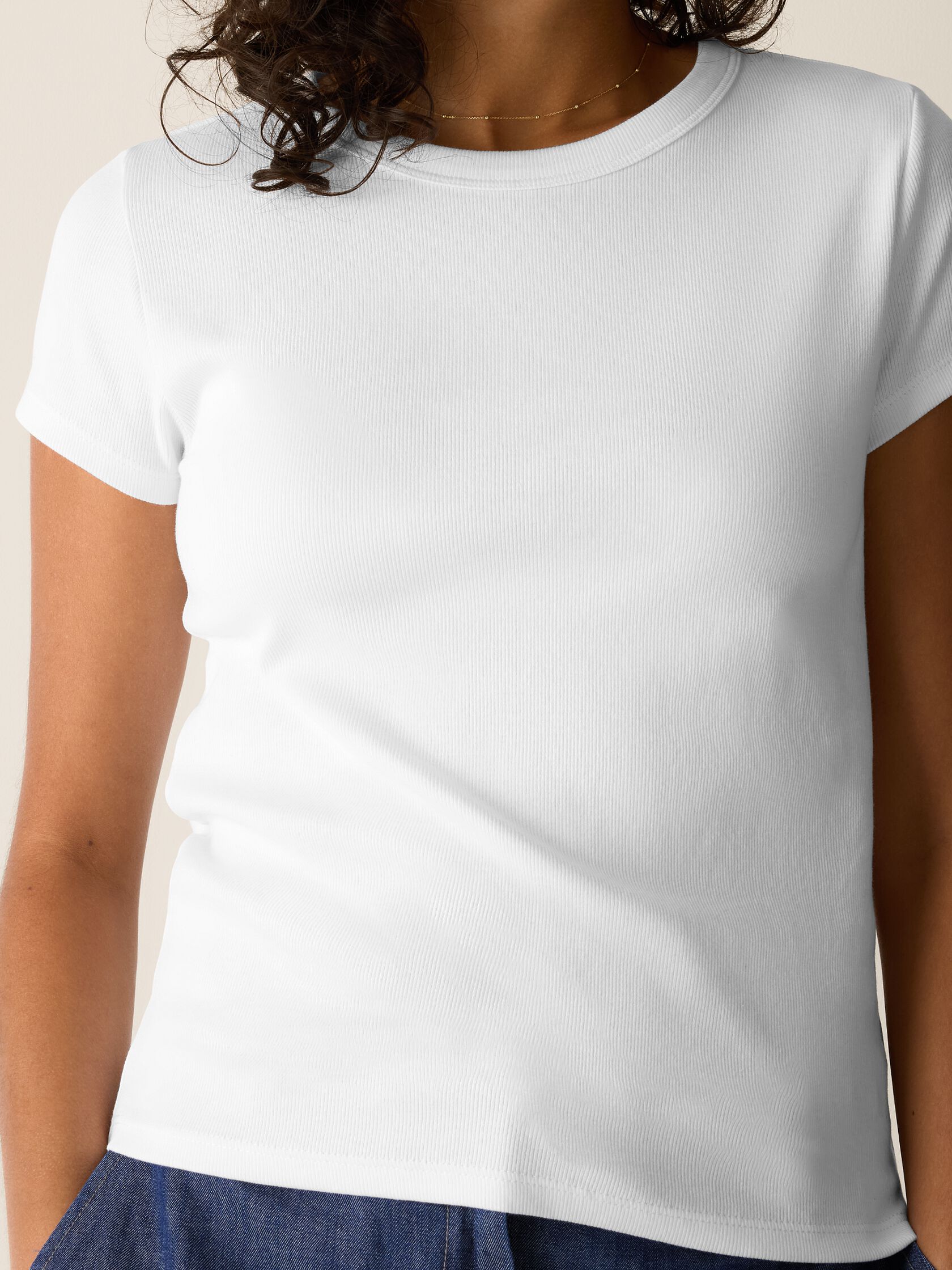 Organic Cotton Stretch Rib Crew Neck Tee