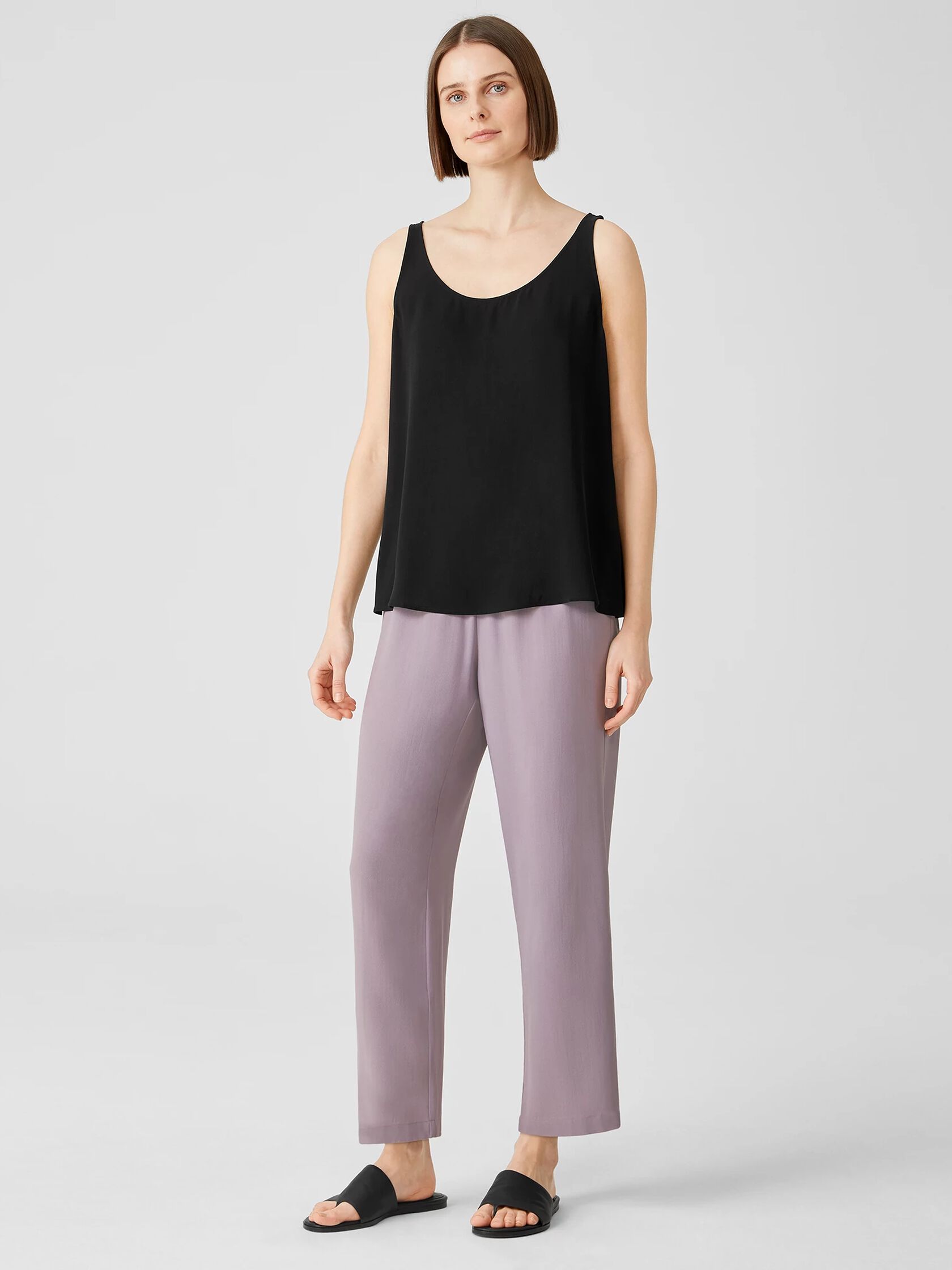 Silk Georgette Crepe Straight Pant