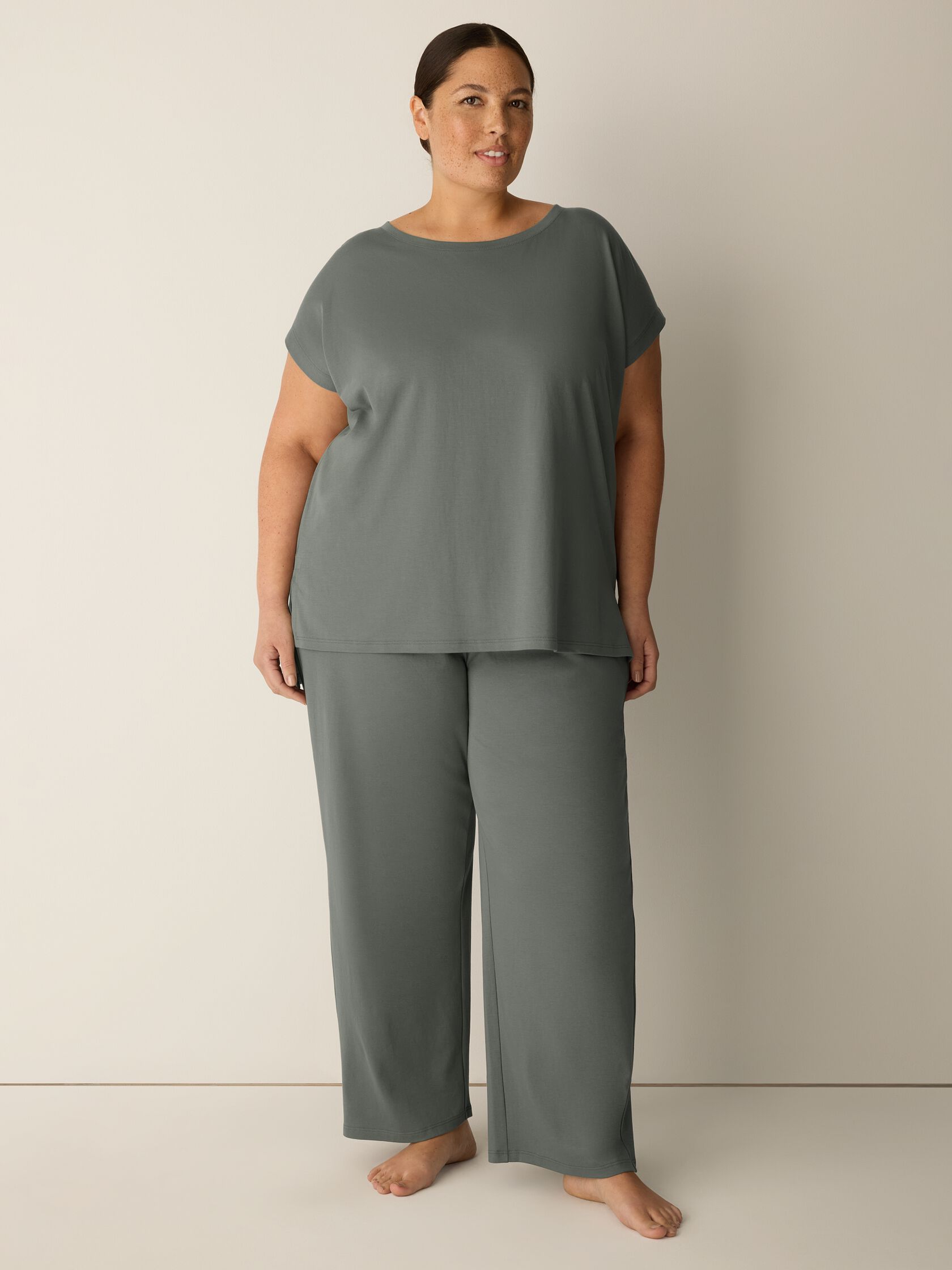 Organic Cotton Interlock Straight Sleep Pant