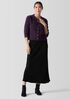 Mohair Plush Mélange Crew Neck Cardigan