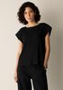 Textured Stretch Rib Round Neck Top