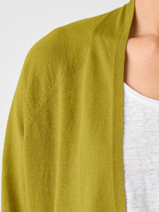 Organic Linen Cotton High Collar Cardigan