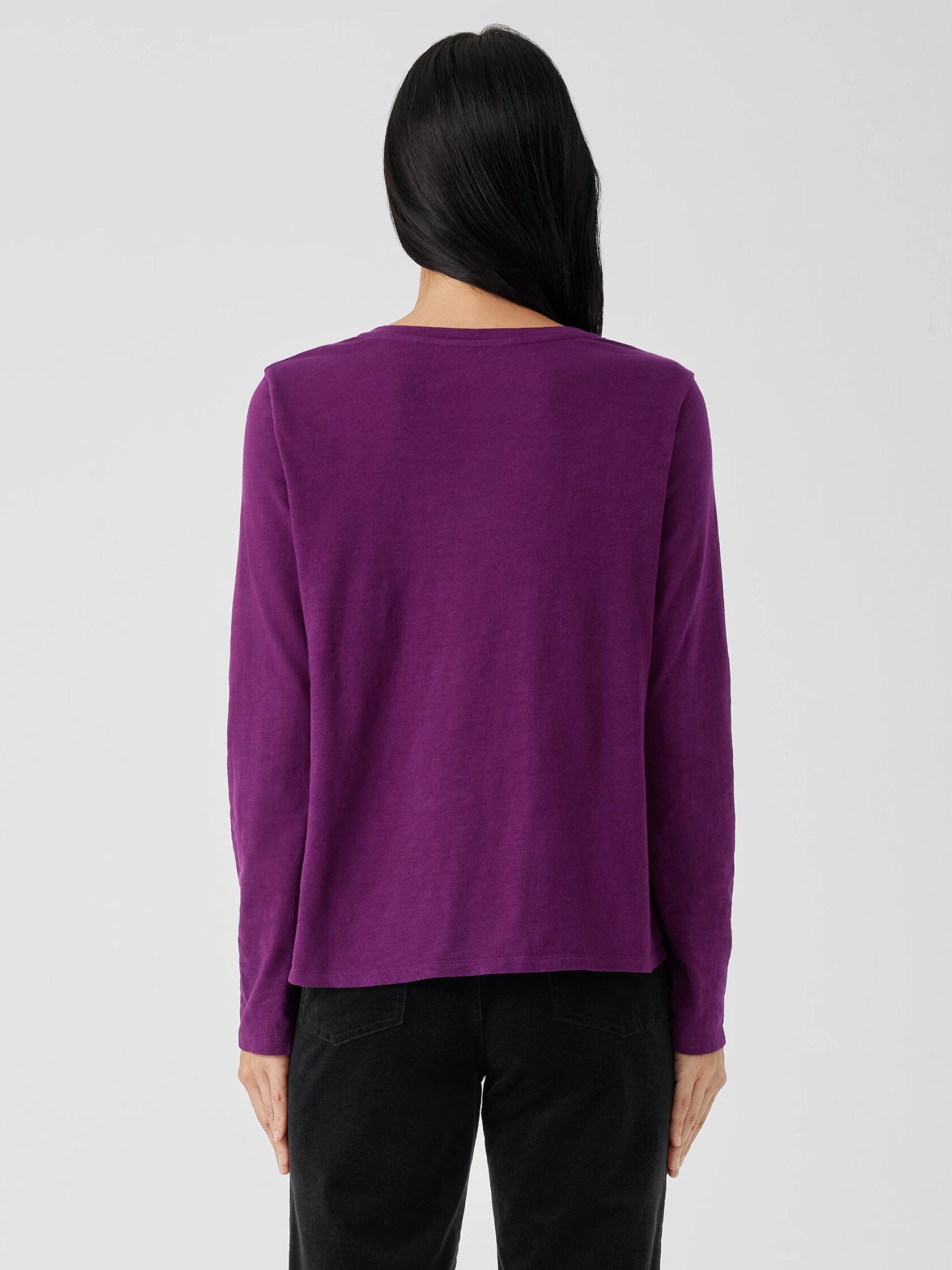 Organic Cotton Slub V-Neck Top