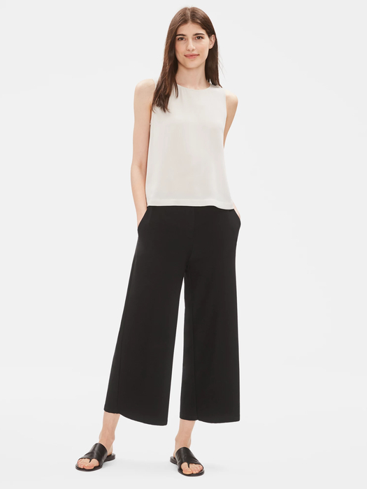 System Lightweight Washable Stretch Crepe Wide-leg Pant