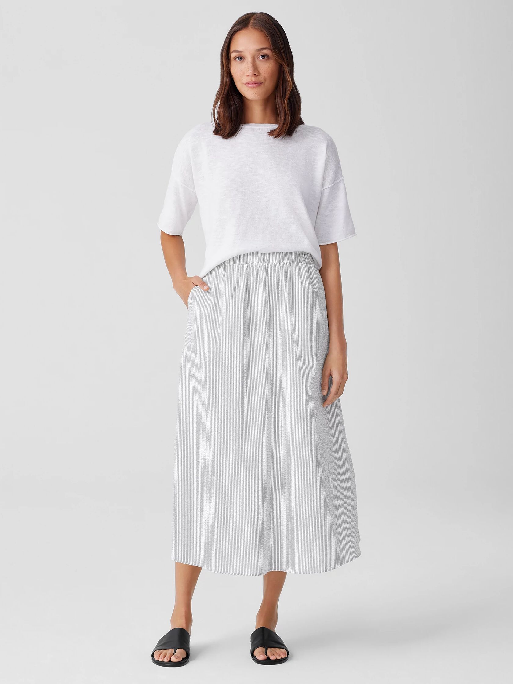 Organic Cotton Ripple Pocket Skirt | EILEEN FISHER